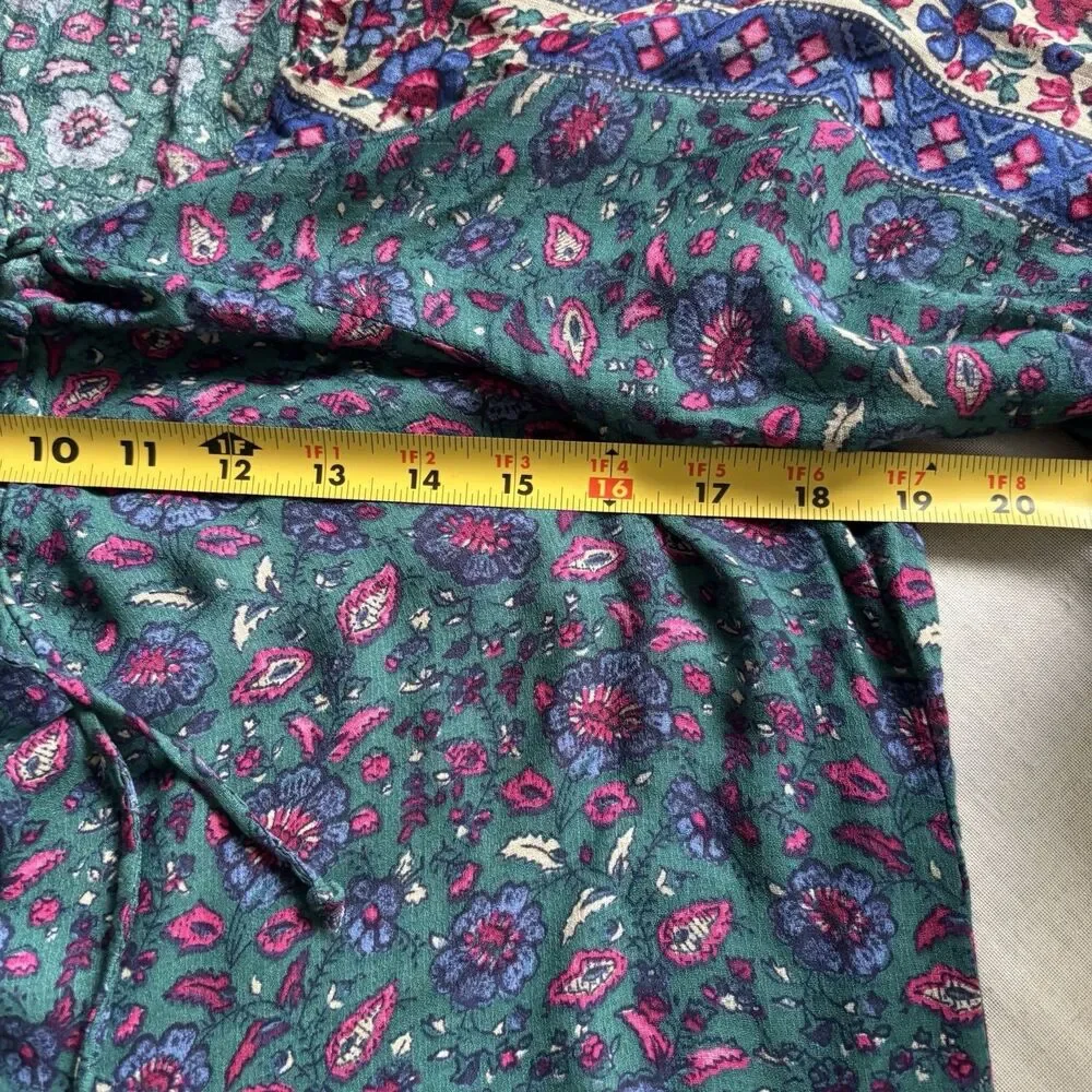 Lucky Brand Boho Blue Peasant Top Women’s M – 3/4 Sleeve - Picture 7 of 8